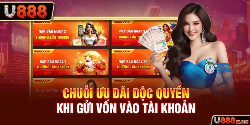 Khuyến mãi u888 Chuỗi ưu đãi độc quyền khi gửi vốn vào tài khoản